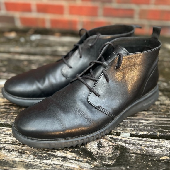 Cole Haan Men\'s 2.ZEROGRAND Black Leather Lightweight Size 12 Chukka Boot E8 main image 11